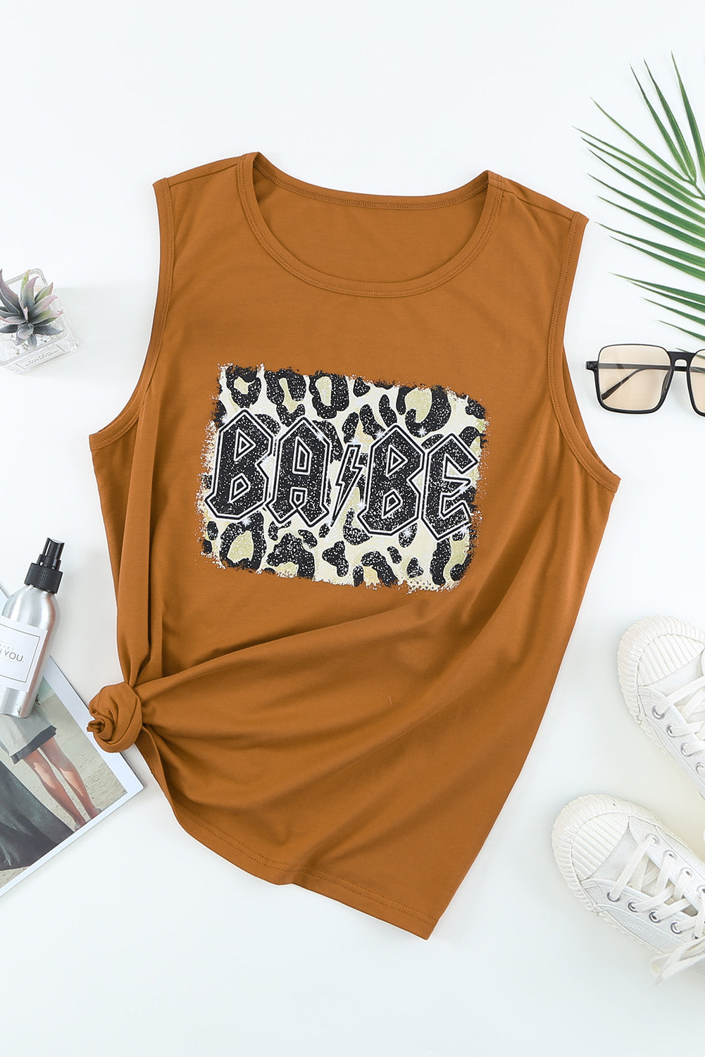 Leopard Babe Graphic Tank Top