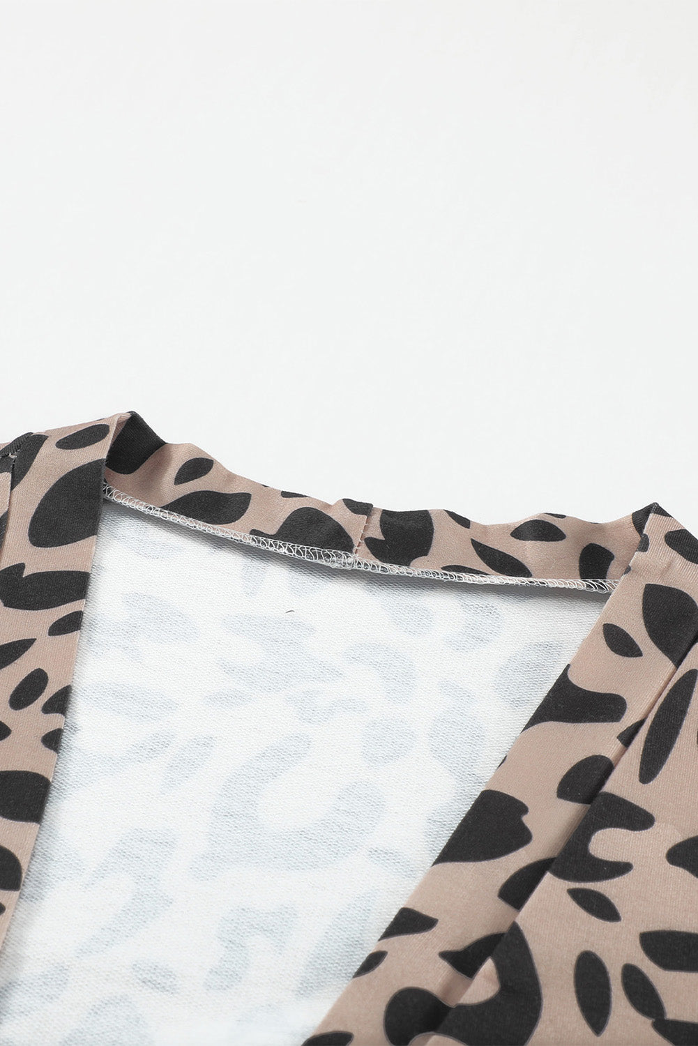 Leopard Block Cardigan With Pockets