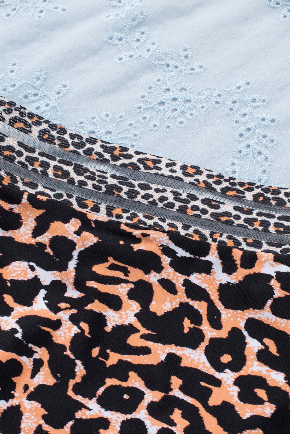 Leopard Leopard Print Bandeau Webbing High Waist Sexy Bikini Swimsuit