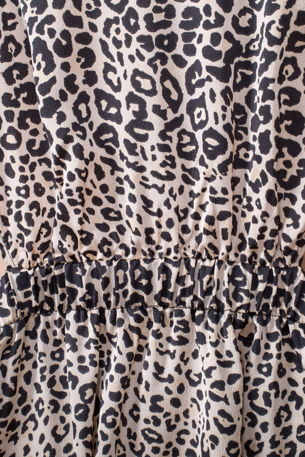 Leopard Leopard Print Cut-Out Open Back High Waist Midi Dress