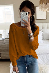 Long Sleeve Cutout Shoulder Relaxed Sweater