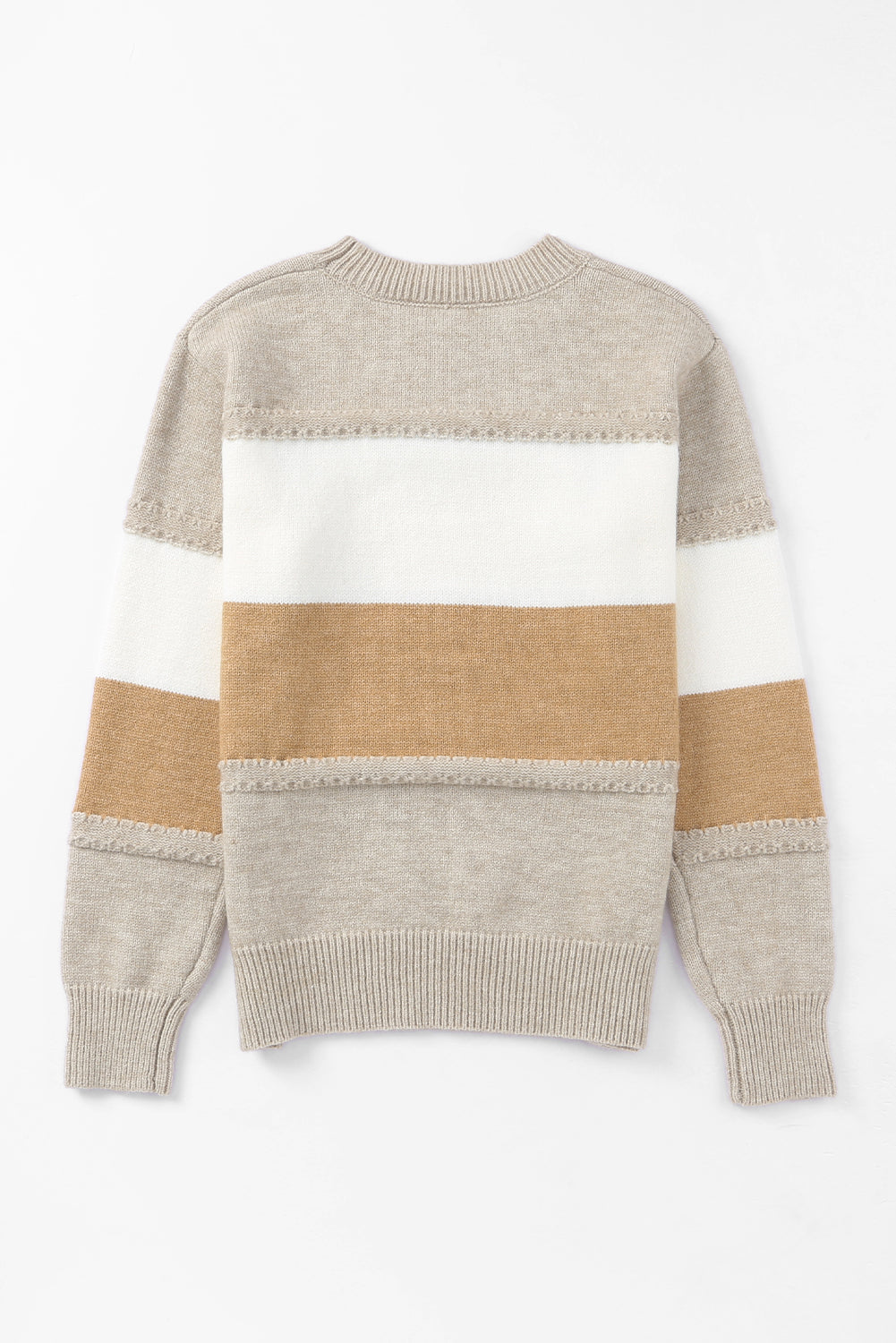 Multicolor Chunky Striped Mock Neck Pullover Sweater