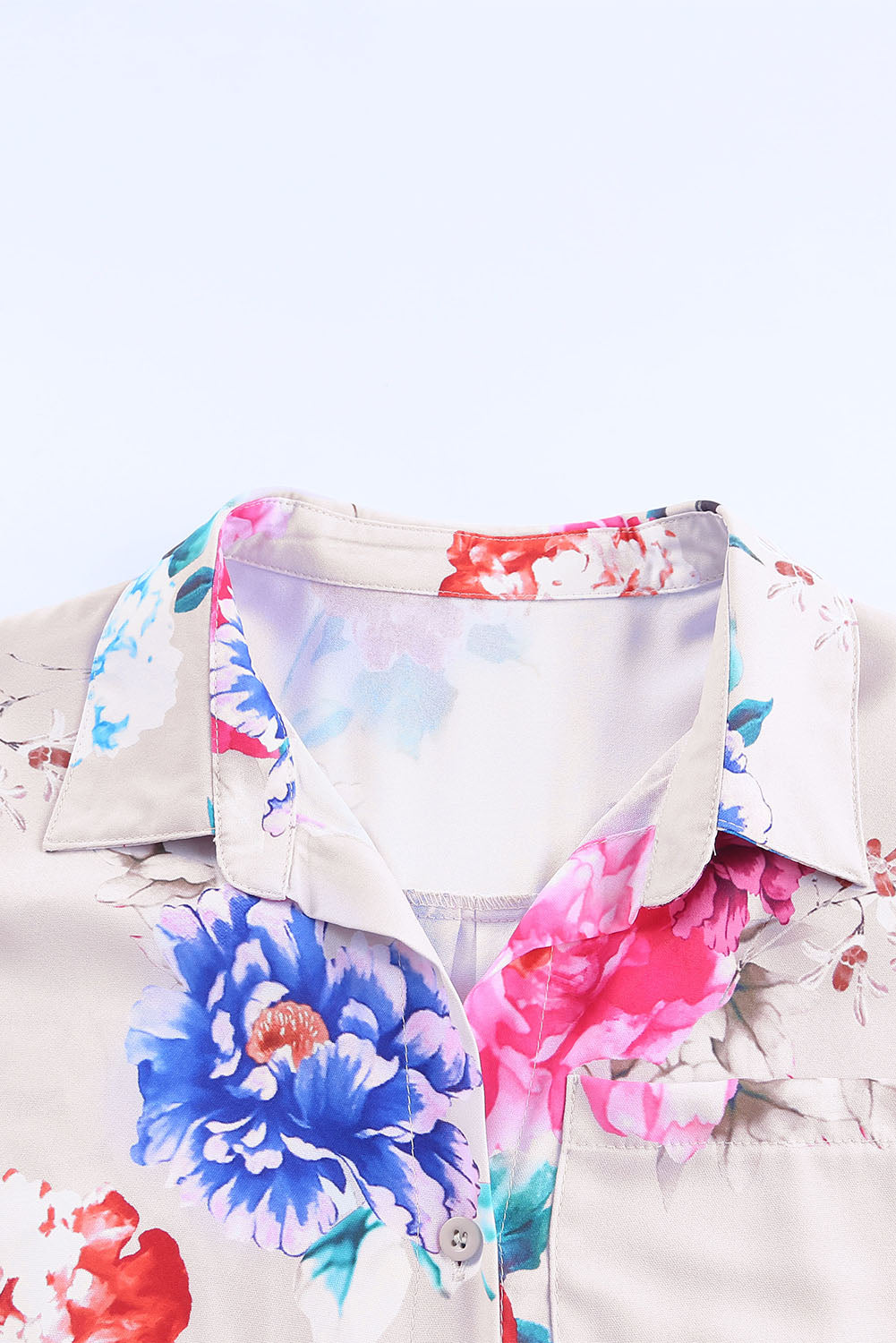 Multicolor Floral Print Wrap Tie Mini Shirt Dress