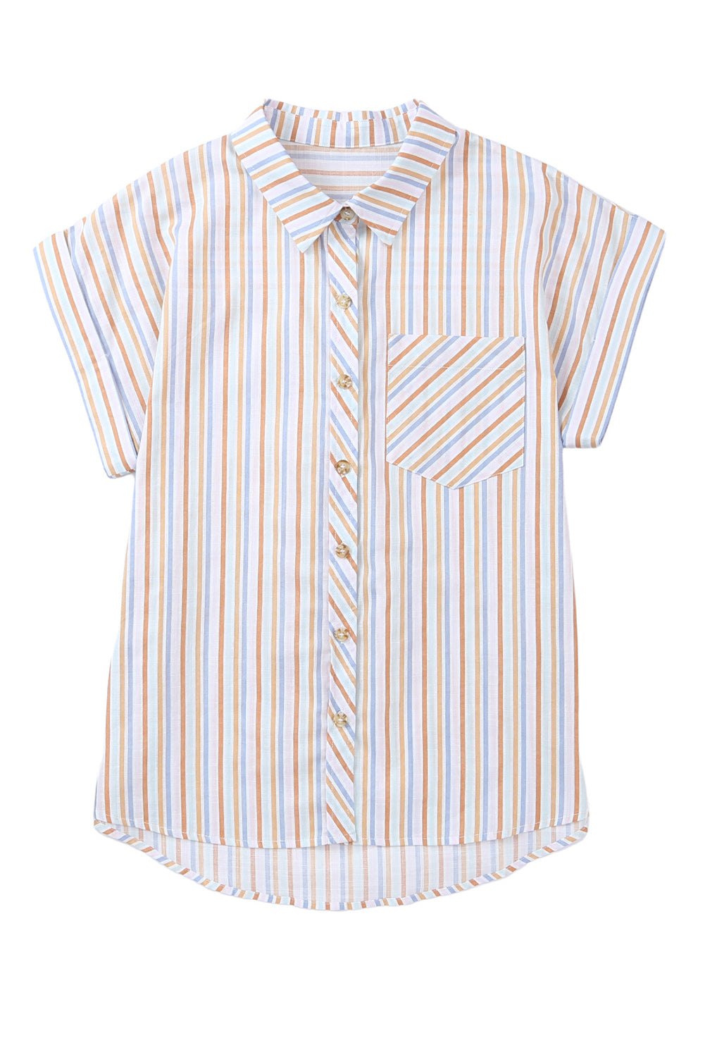 Multicolor Short Sleeve Button up Shirt