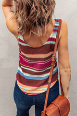 Multicolor Striped Knit Tank Top