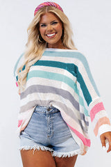 Multicolor Striped Oversized Sweater