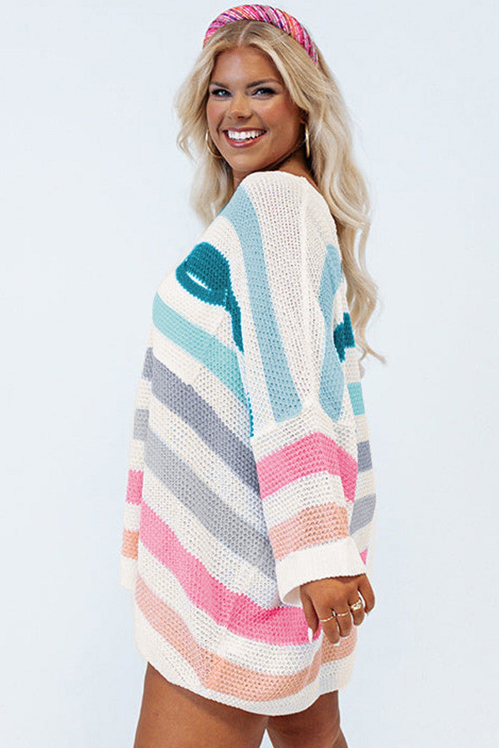 Multicolor Striped Oversized Sweater