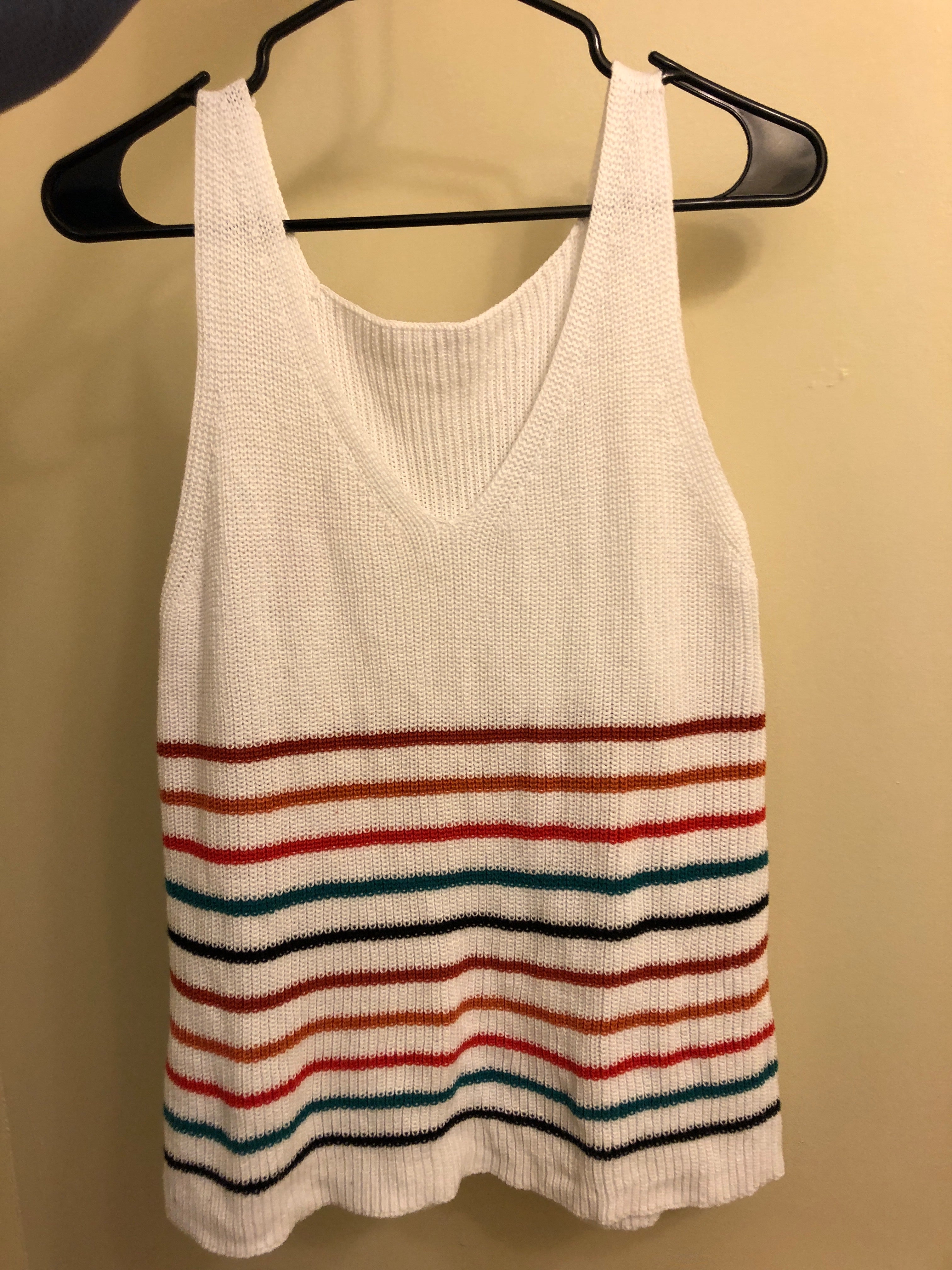 Multicolor Stripes Knit Tank Top
