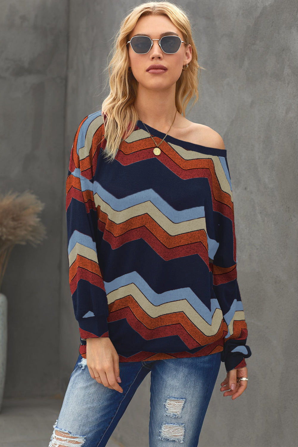 Multicolor Wave Stripes Sweatshirt