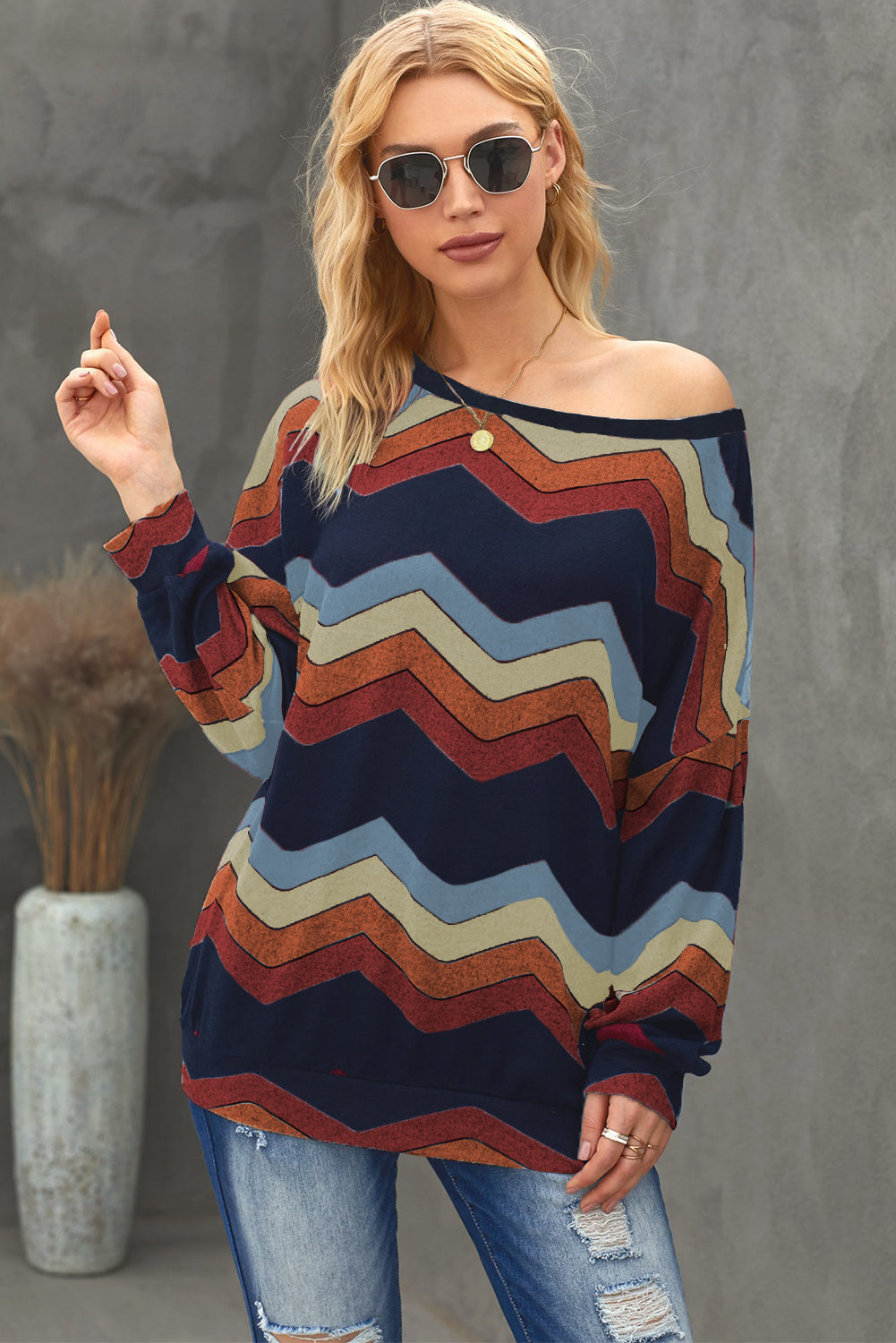 Multicolor Wave Stripes Sweatshirt