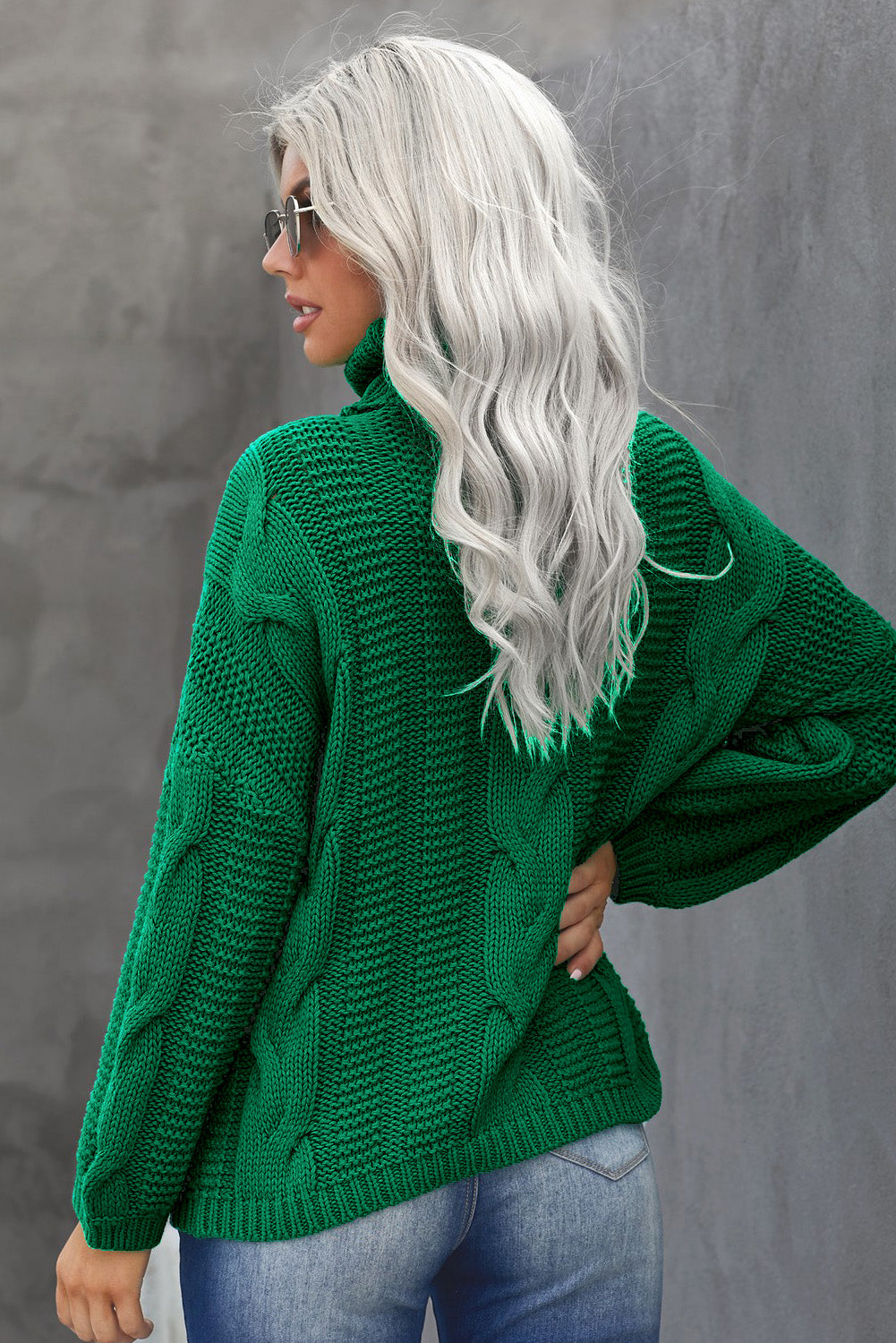 Oversize Turtleneck Textured Sweater