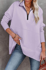 Oversized Quarter-Zip Pullover Sweatshirt