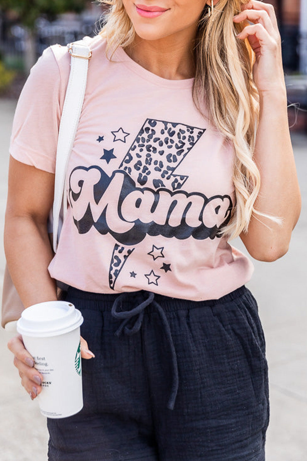 Pink Leopard Star Lightweight Short Sleeve Graphic T Shirt