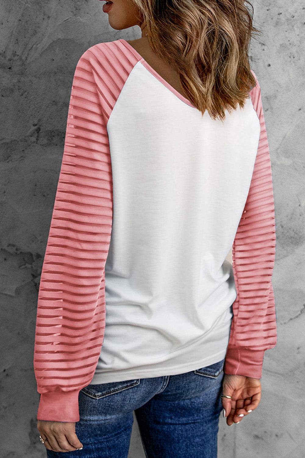 Pink Valentine Colorblock Car & Heart Graphic Long Sleeve Top