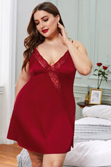 Plus Size Lace Trim Valentine Babydoll Dress