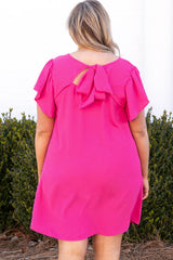 Plus Size Ruffle Sleeve Mini Dress
