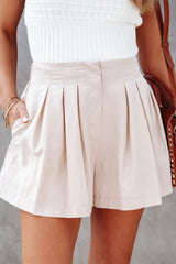 Pocketed Pleated Shorts