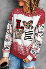 Red Valentines Leopard Love Element Sweatshirt