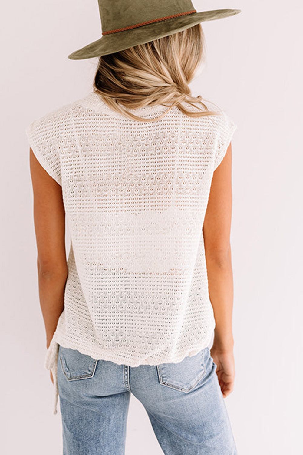Side Drawstring Knitted Tank Top
