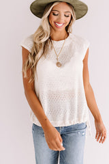 Side Drawstring Knitted Tank Top