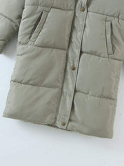 Single Breasted Hooded Puffer Coat