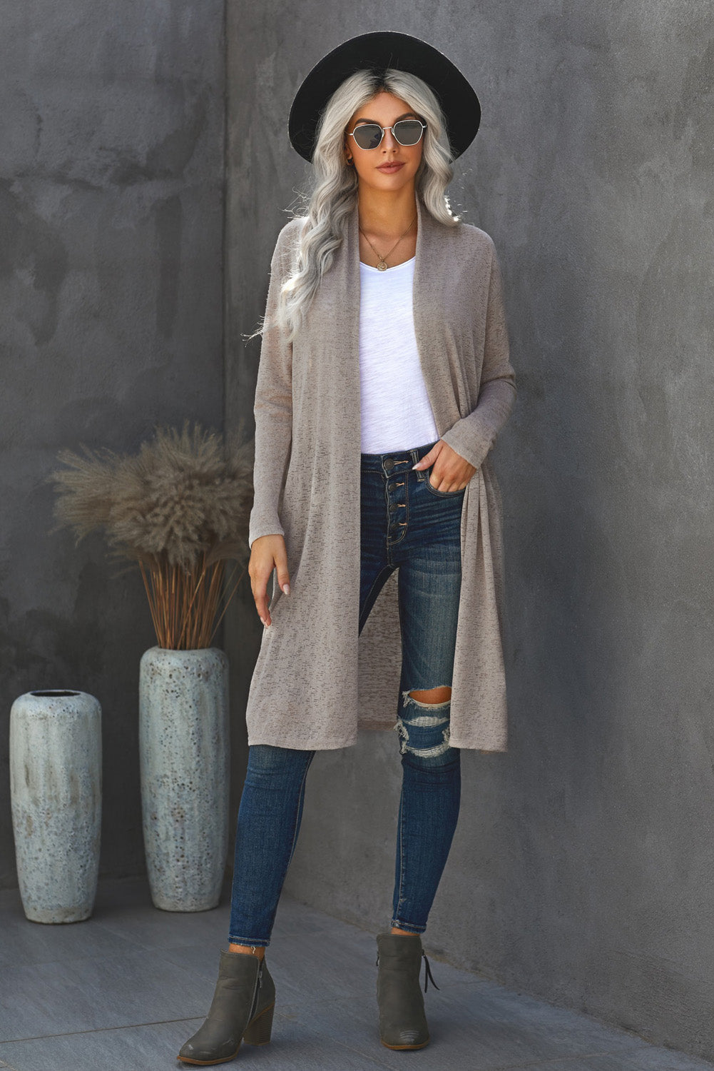 Slouchy Pocketed Knit Longline Cardigan