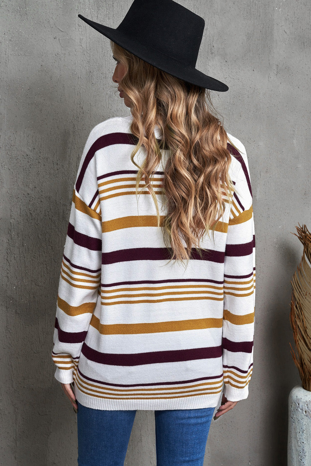 Striped Crewneck Long Sleeve Sweater
