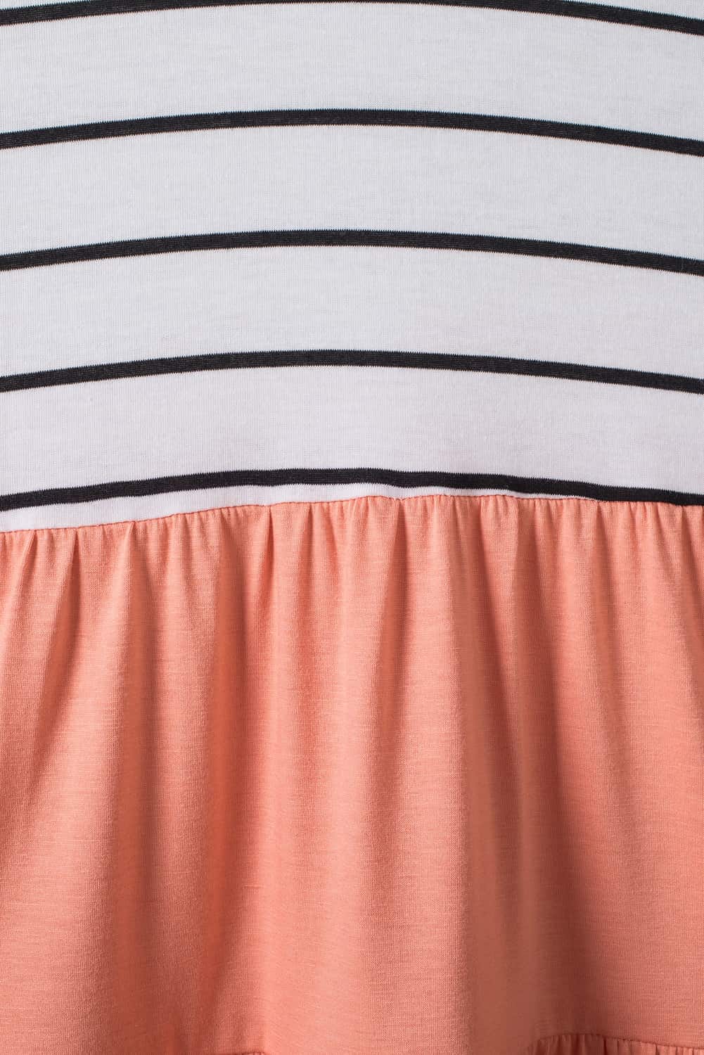 Striped Patchwork Tiered Ruffle T Shirt Dress