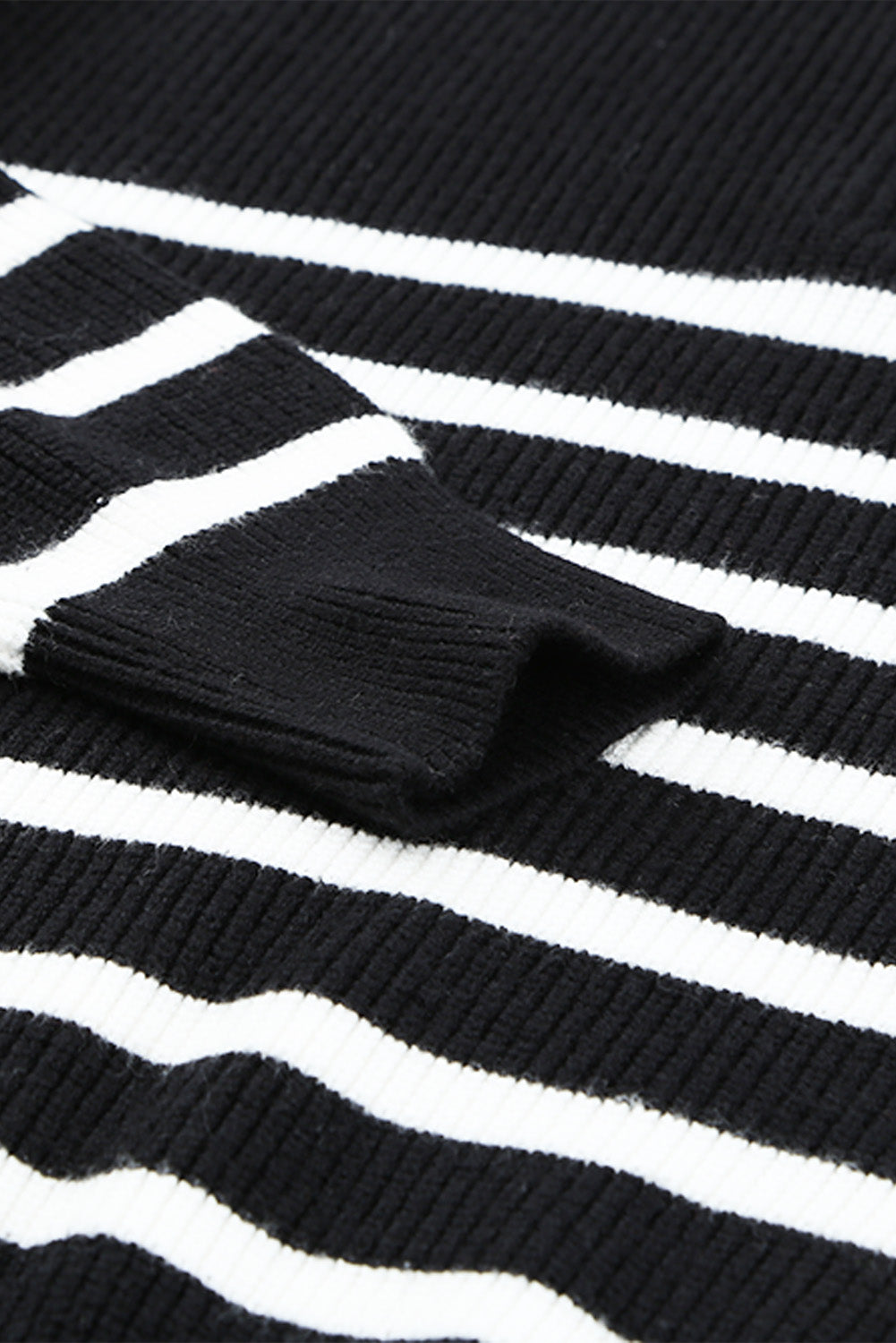 Striped Zipper Knit Sweater