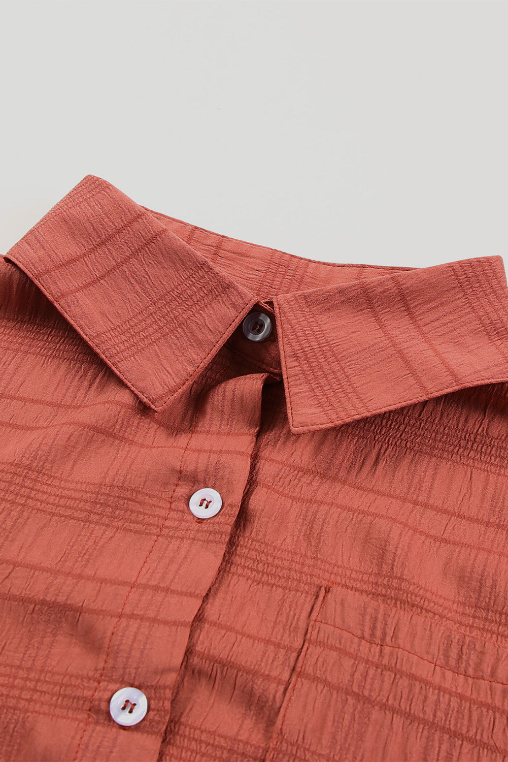 Turn-Down Collar Textured Shirt