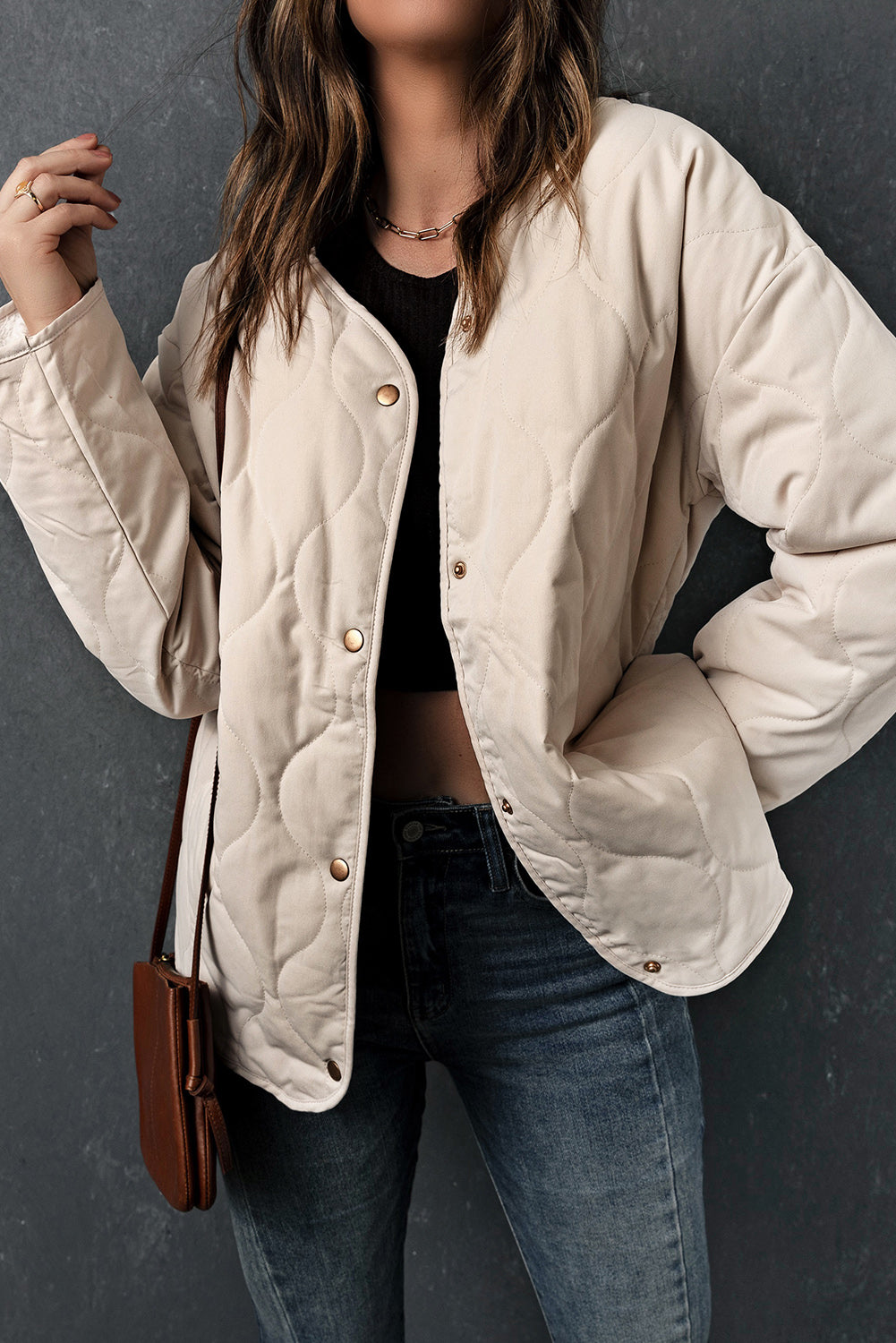White Buttoned Double-Sided Coat