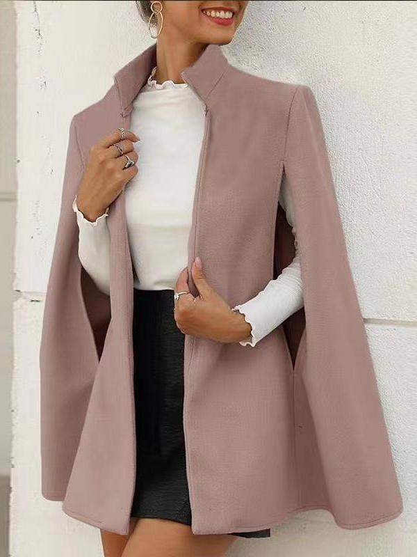 Women's Coats Fashion Sleeveless Shawl Woolen Coat