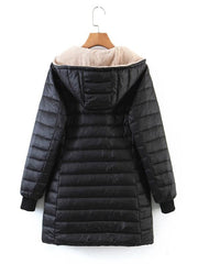 Zip Up Teddy Lined Hooded Padded Coat